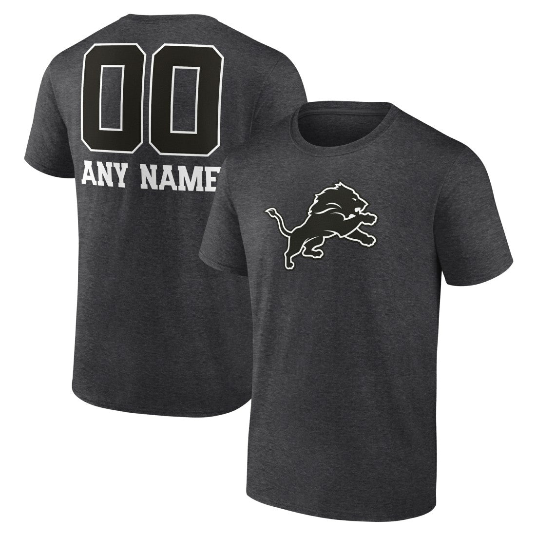 Detroit Lions  Personalized Name & Number Monochrome T-Shirt