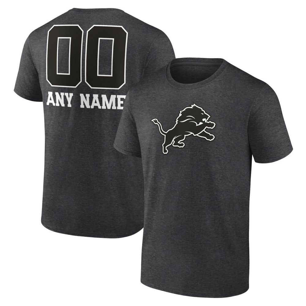 Detroit Lions  Personalized Name & Number Monochrome T-Shirt