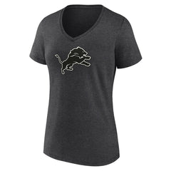 Detroit Lions  Women's Personalized Name & Number Monochrome V-Neck Long Sleeve T-Shirt