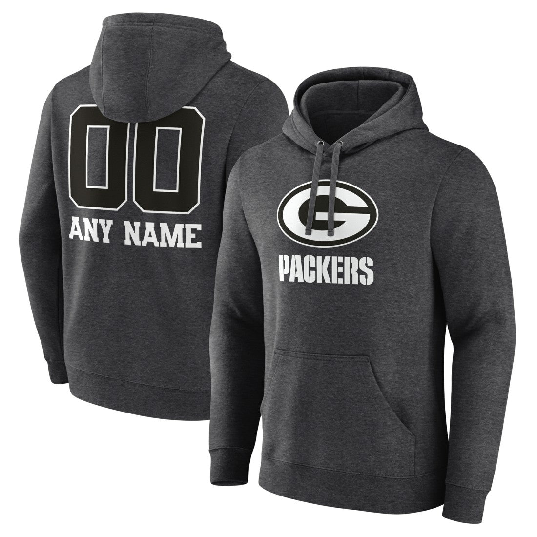 Green Bay Packers  Personalized Name & Number Monochrome Pullover Hoodie