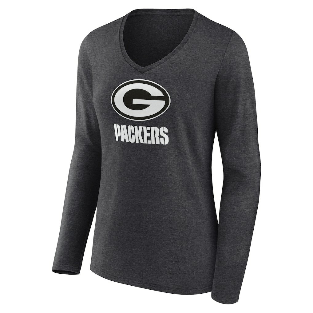 Green Bay Packers  Women's Personalized Name & Number Monochrome V-neck T-Shirt