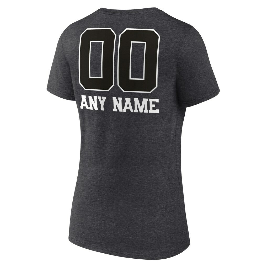 Green Bay Packers  Women's Personalized Name & Number Monochrome V-Neck Long Sleeve T-Shirt
