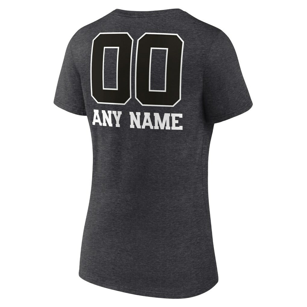 Green Bay Packers  Women's Personalized Name & Number Monochrome V-Neck Long Sleeve T-Shirt