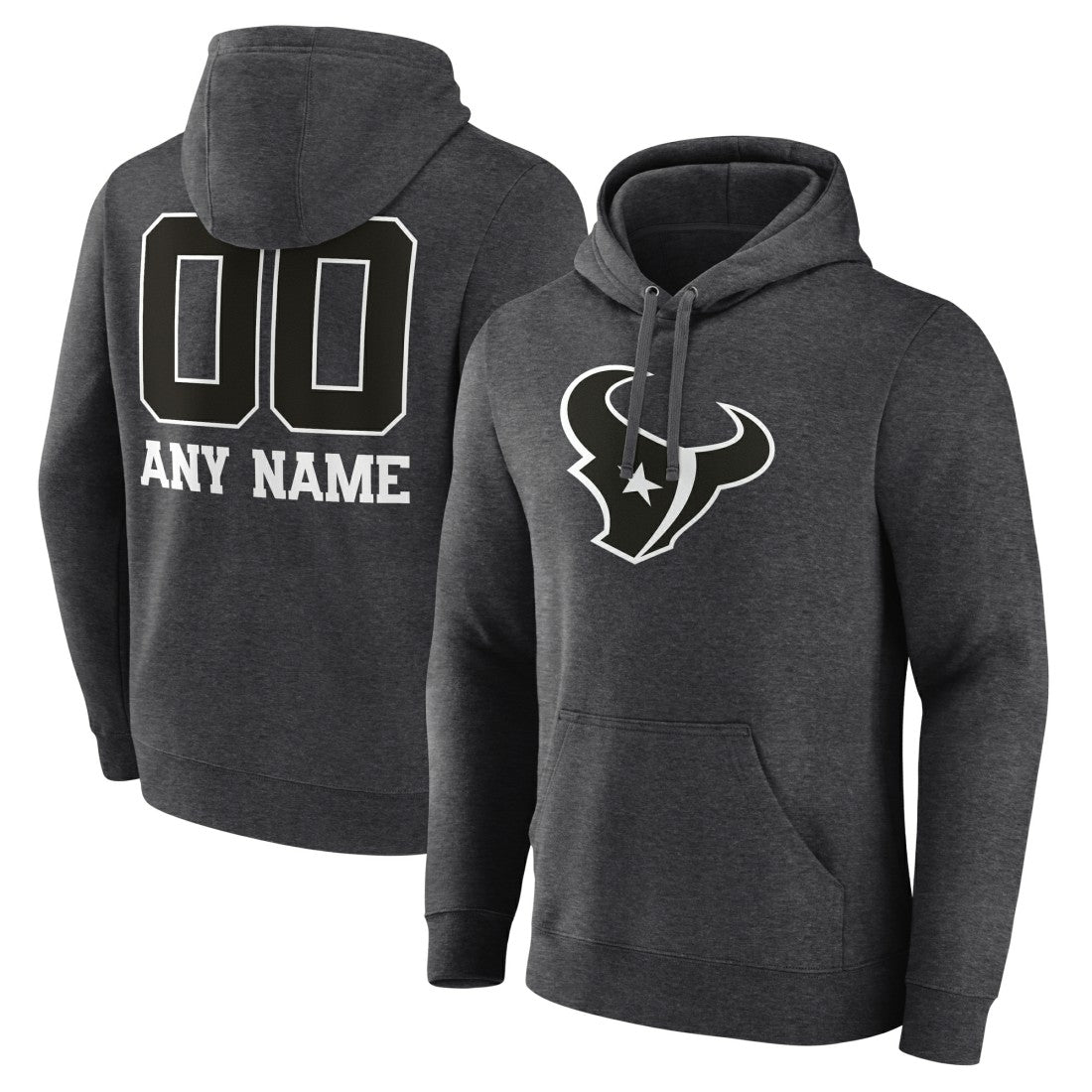 Houston Texans  Personalized Name & Number Monochrome Pullover Hoodie