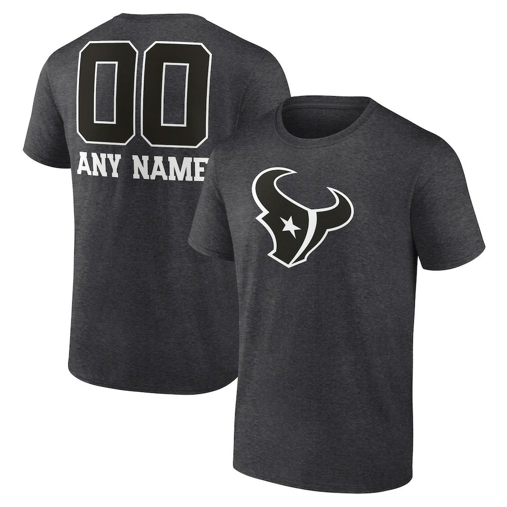 Houston Texans  Personalized Name & Number Monochrome T-Shirt