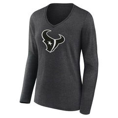 Houston Texans  Women's Personalized Name & Number Monochrome V-neck T-Shirt