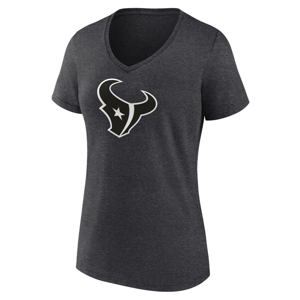 Houston Texans  Women's Personalized Name & Number Monochrome V-Neck Long Sleeve T-Shirt