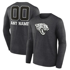 Jacksonville Jaguars  Personalized Name & Number Monochrome Long Sleeve T-Shirt