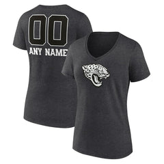 Jacksonville Jaguars  Women's Personalized Name & Number Monochrome V-Neck Long Sleeve T-Shirt