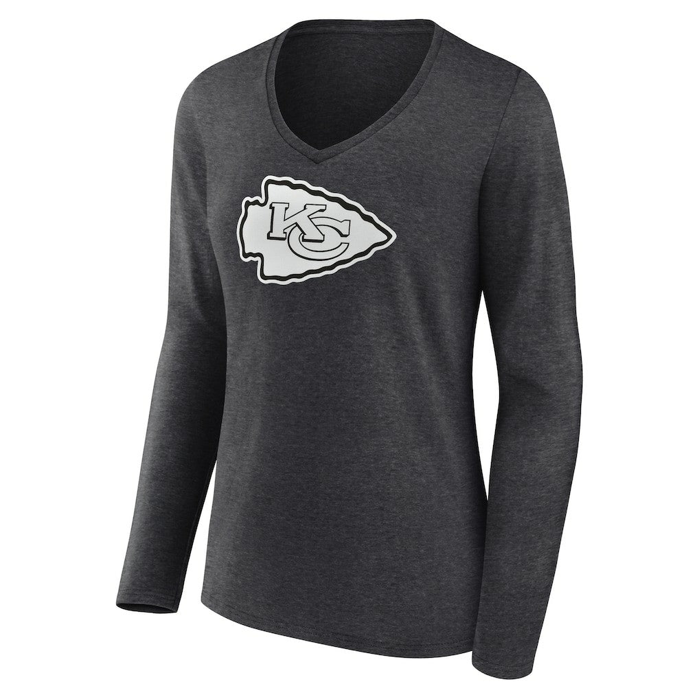Kansas City Chiefs  Women's Personalized Name & Number Monochrome V-neck T-Shirt