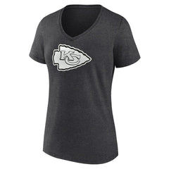 Kansas City Chiefs  Women's Personalized Name & Number Monochrome V-Neck Long Sleeve T-Shirt