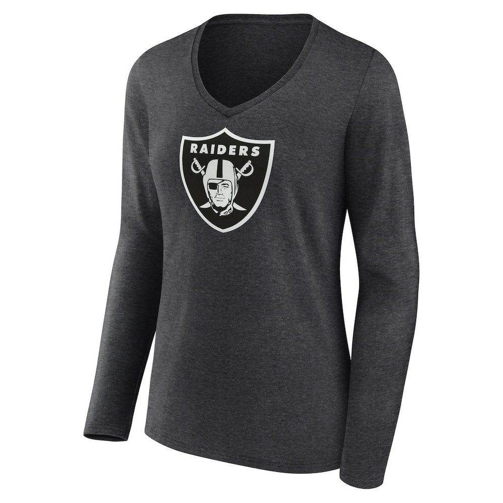 Las Vegas Raiders  Women's Personalized Name & Number Monochrome V-neck T-Shirt