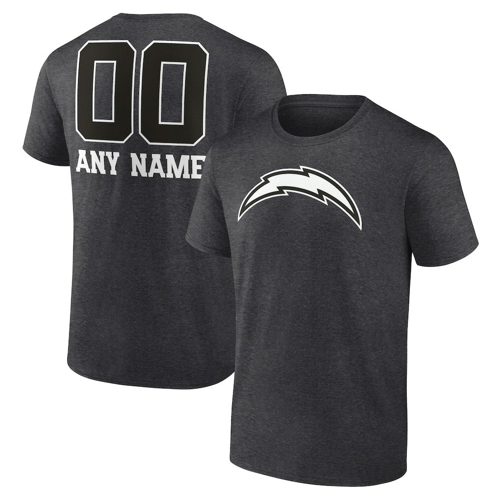 Los Angeles Chargers  Personalized Name & Number Monochrome T-Shirt