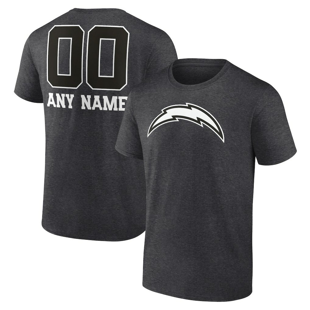 Los Angeles Chargers  Personalized Name & Number Monochrome T-Shirt