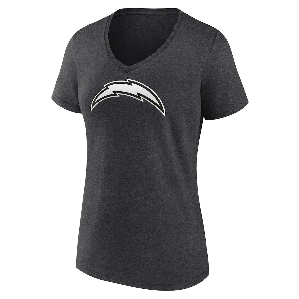 Los Angeles Chargers  Women's Personalized Name & Number Monochrome V-Neck Long Sleeve T-Shirt