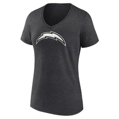 Los Angeles Chargers  Women's Personalized Name & Number Monochrome V-Neck Long Sleeve T-Shirt