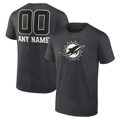 Miami Dolphins  Personalized Name & Number Monochrome T-Shirt