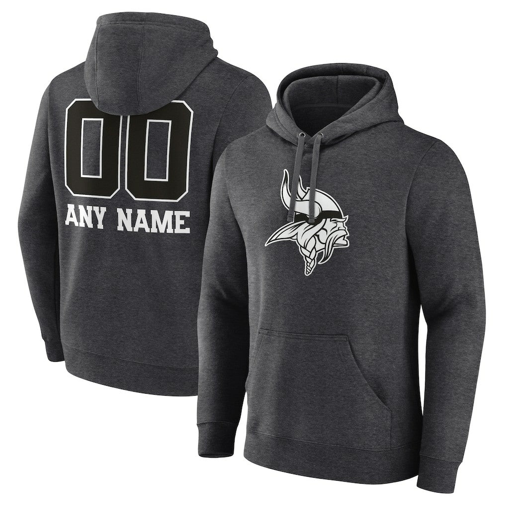 Minnesota Vikings  Personalized Name & Number Monochrome Pullover Hoodie