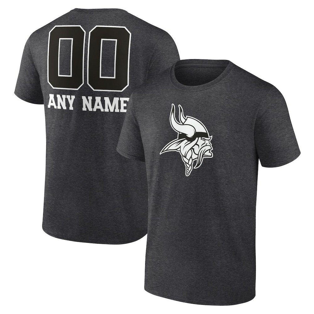 Minnesota Vikings  Personalized Name & Number Monochrome T-Shirt