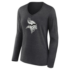 Minnesota Vikings  Women's Personalized Name & Number Monochrome V-neck T-Shirt