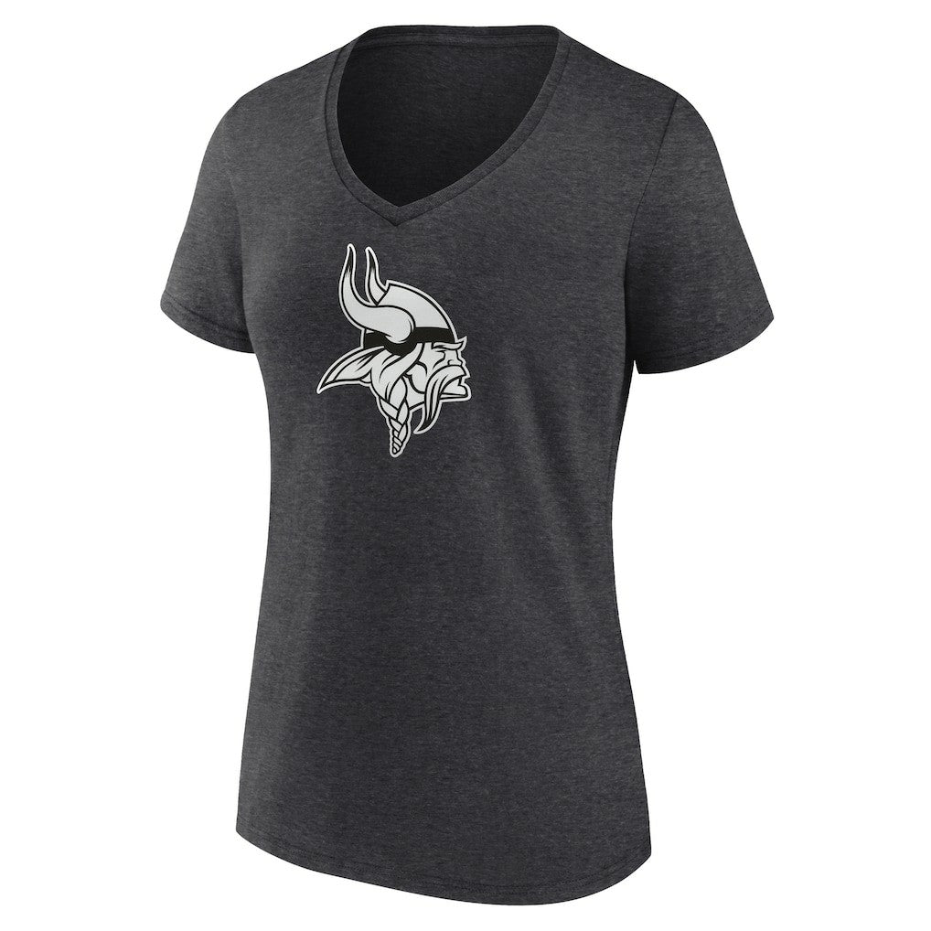 Minnesota Vikings  Women's Personalized Name & Number Monochrome V-Neck Long Sleeve T-Shirt
