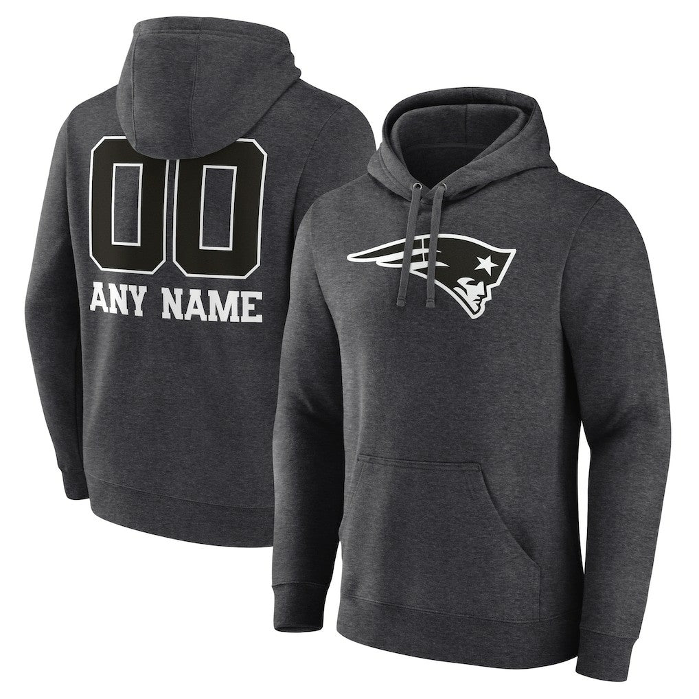 New England Patriots  Personalized Name & Number Monochrome Pullover Hoodie