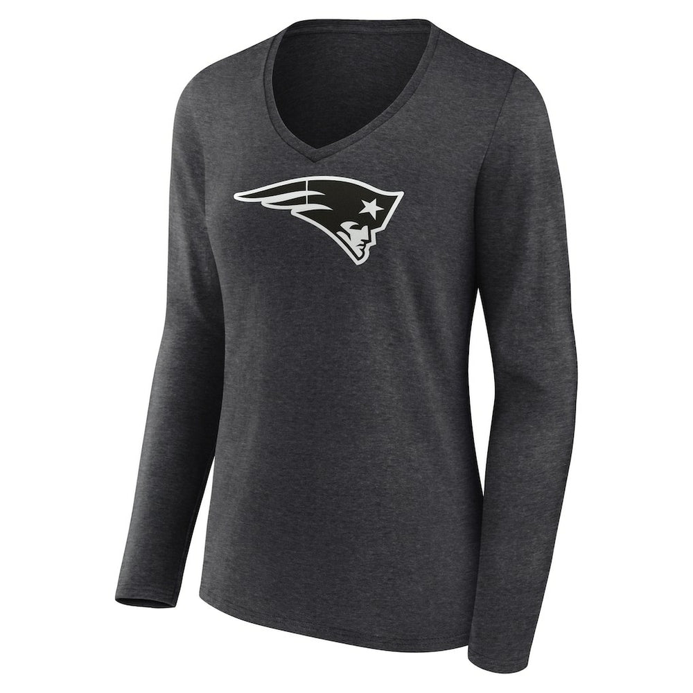 New England Patriots  Women's Personalized Name & Number Monochrome V-neck T-Shirt