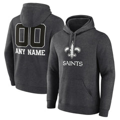 New Orleans Saints  Personalized Name & Number Monochrome Pullover Hoodie