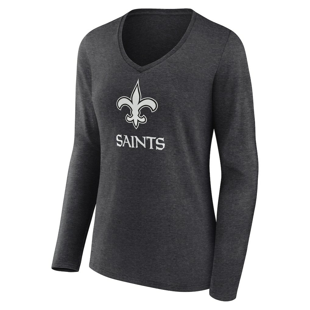 New Orleans Saints  Women's Personalized Name & Number Monochrome V-neck T-Shirt