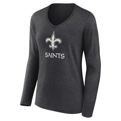 New Orleans Saints  Women's Personalized Name & Number Monochrome V-neck T-Shirt