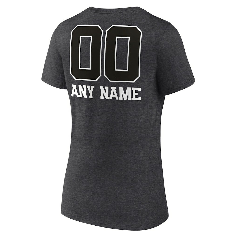 New Orleans Saints  Women's Personalized Name & Number Monochrome V-Neck Long Sleeve T-Shirt