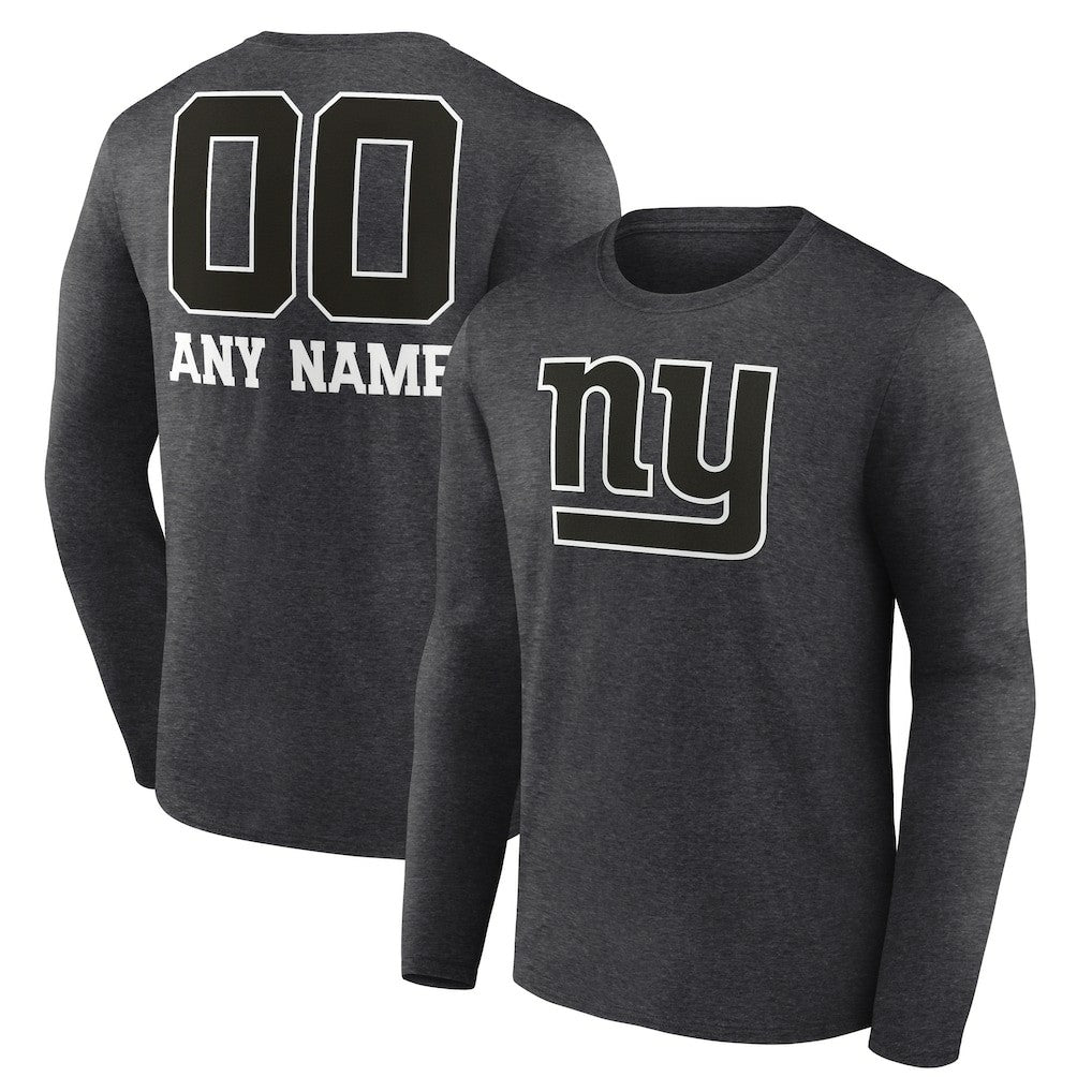 New York Giants  Personalized Name & Number Monochrome Long Sleeve T-Shirt