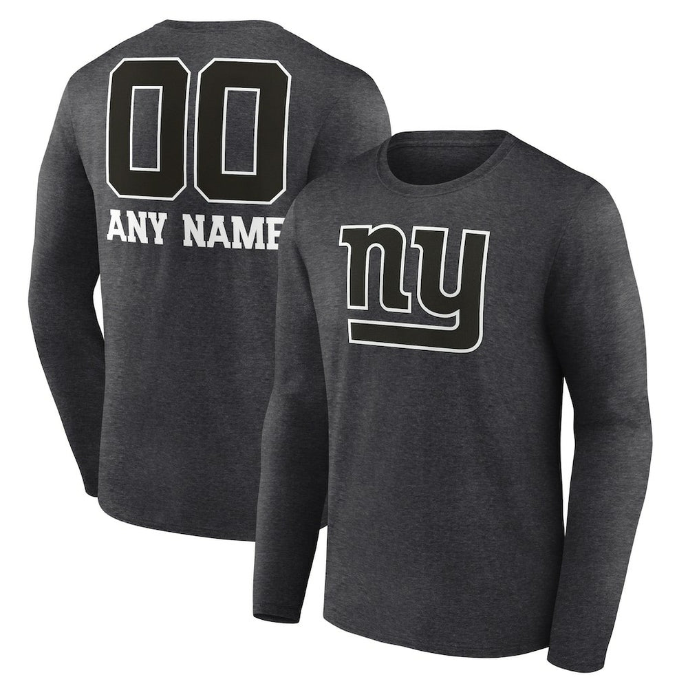 New York Giants  Personalized Name & Number Monochrome Long Sleeve T-Shirt
