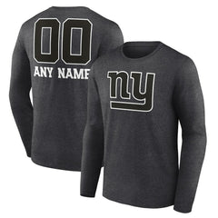 New York Giants  Personalized Name & Number Monochrome Long Sleeve T-Shirt