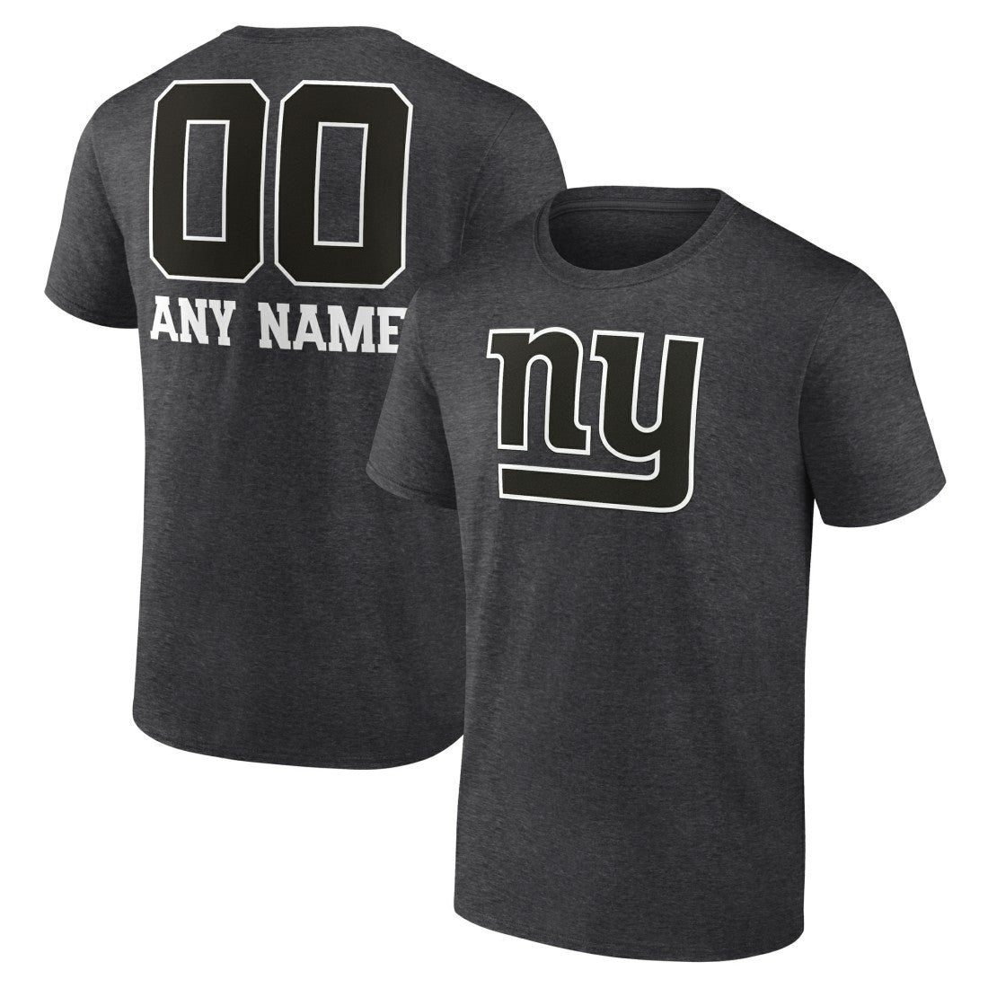 New York Giants  Personalized Name & Number Monochrome T-Shirt