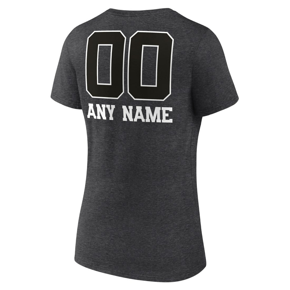 New York Giants  Women's Personalized Name & Number Monochrome V-Neck Long Sleeve T-Shirt