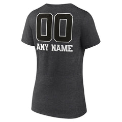 New York Giants  Women's Personalized Name & Number Monochrome V-Neck Long Sleeve T-Shirt