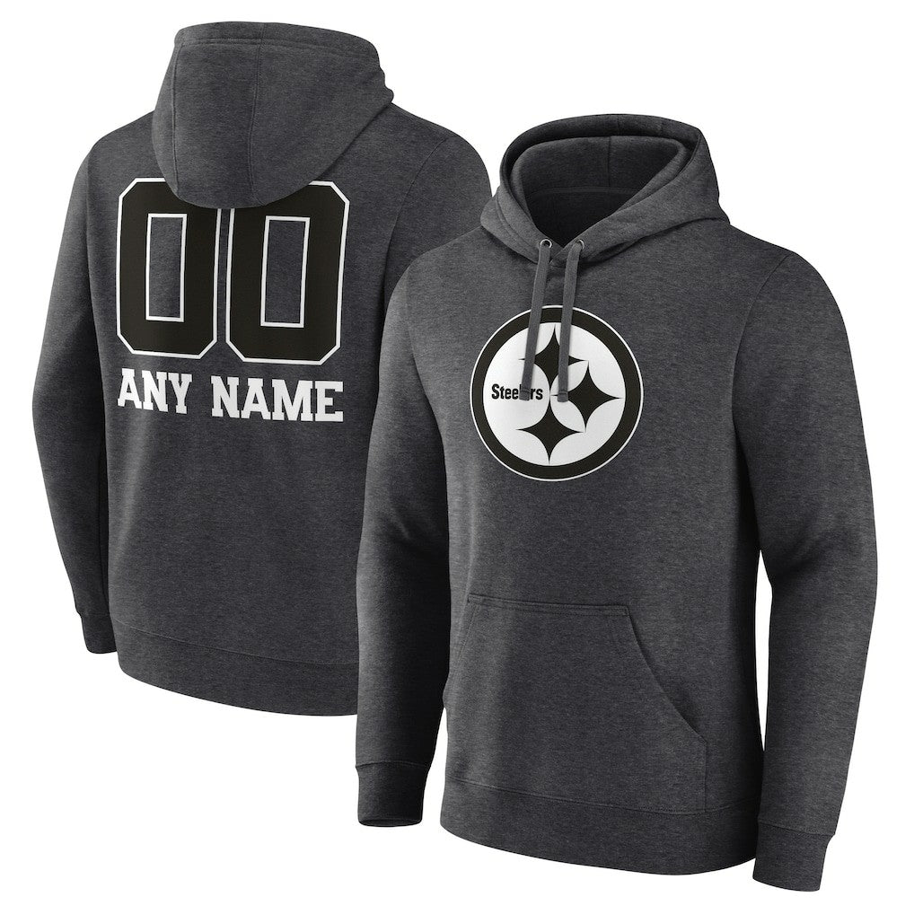 Pittsburgh Steelers  Personalized Name & Number Monochrome Pullover Hoodie