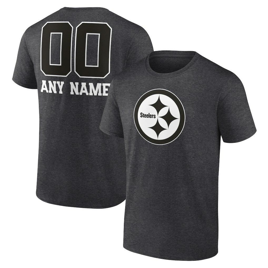 Pittsburgh Steelers  Personalized Name & Number Monochrome T-Shirt