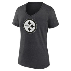 Pittsburgh Steelers  Women's Personalized Name & Number Monochrome V-Neck Long Sleeve T-Shirt