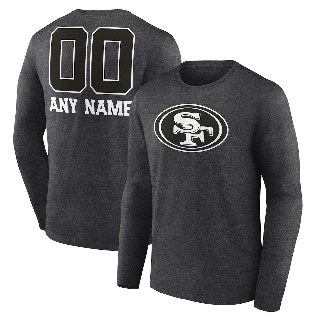 San Francisco 49ers  Personalized Name & Number Monochrome Long Sleeve T-Shirt