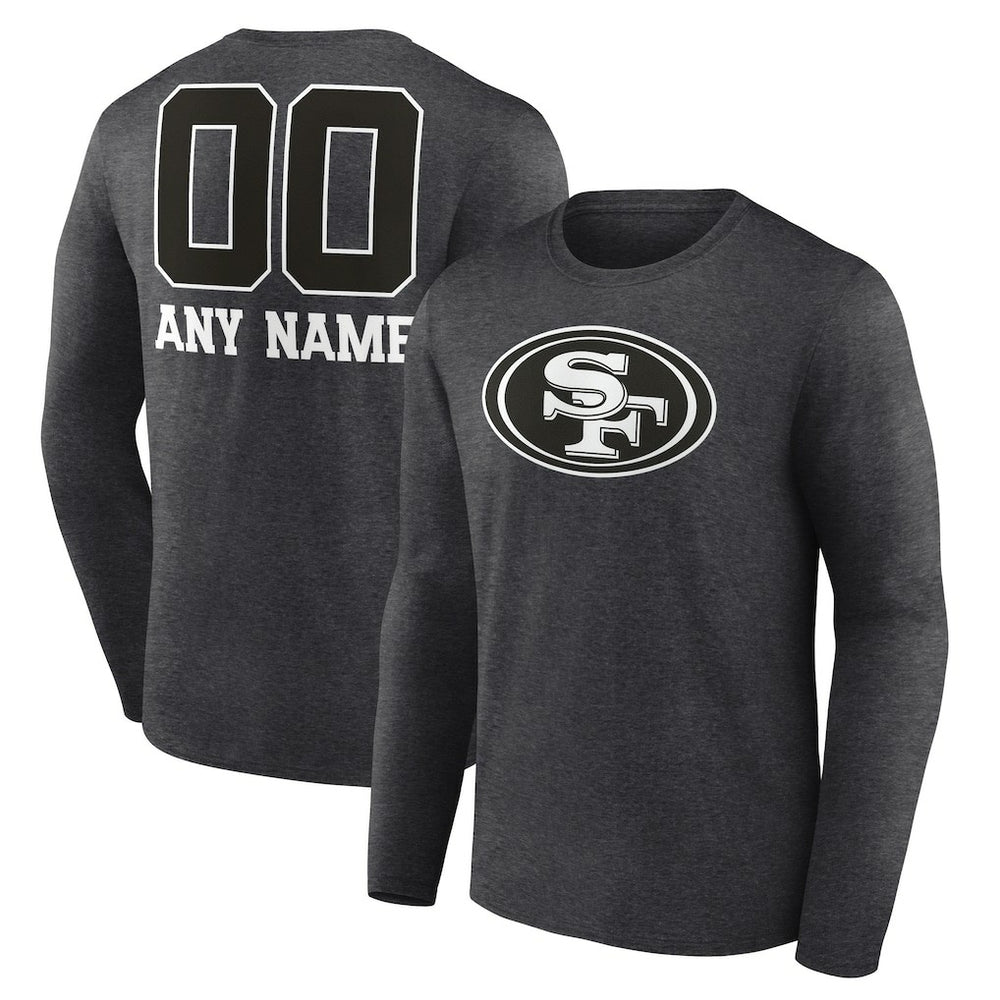 San Francisco 49ers  Personalized Name & Number Monochrome Long Sleeve T-Shirt