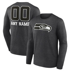 Seattle Seahawks  Personalized Name & Number Monochrome Long Sleeve T-Shirt