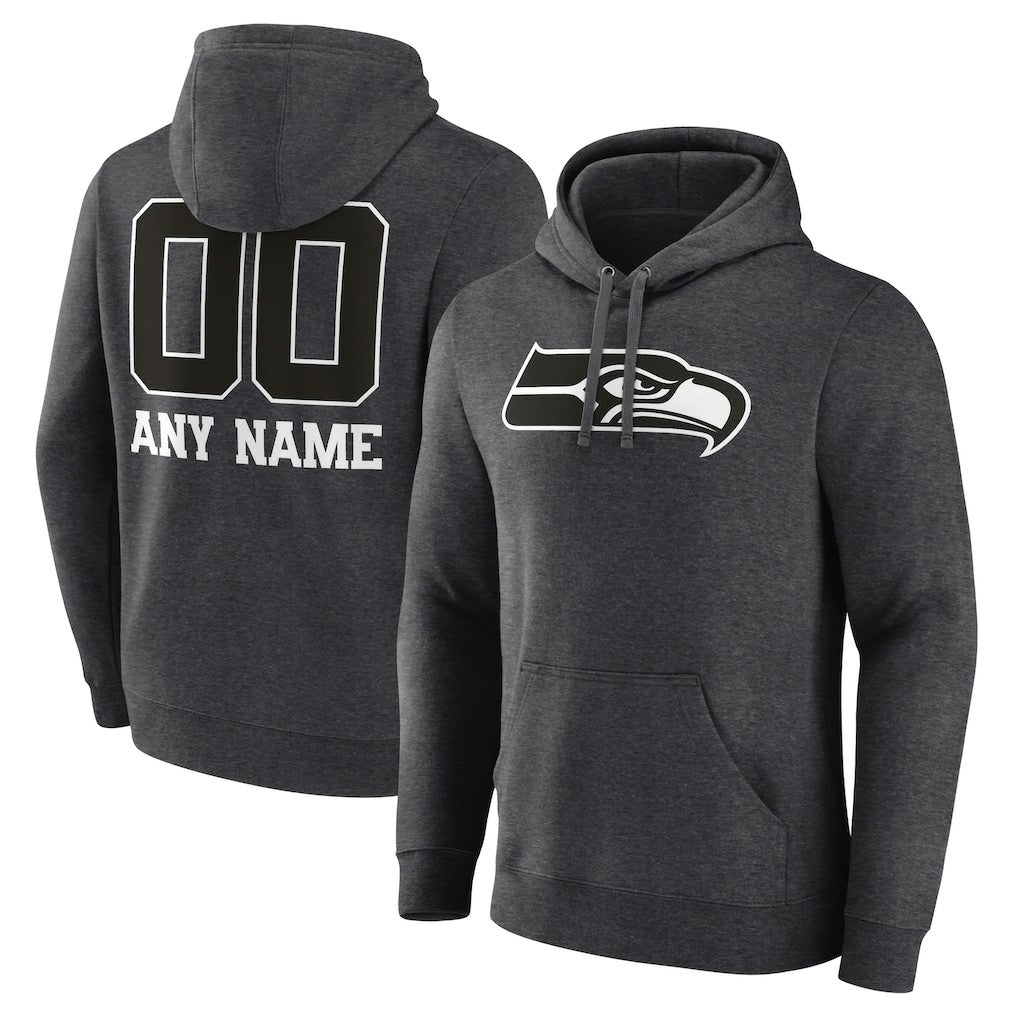 Seattle Seahawks  Personalized Name & Number Monochrome Pullover Hoodie