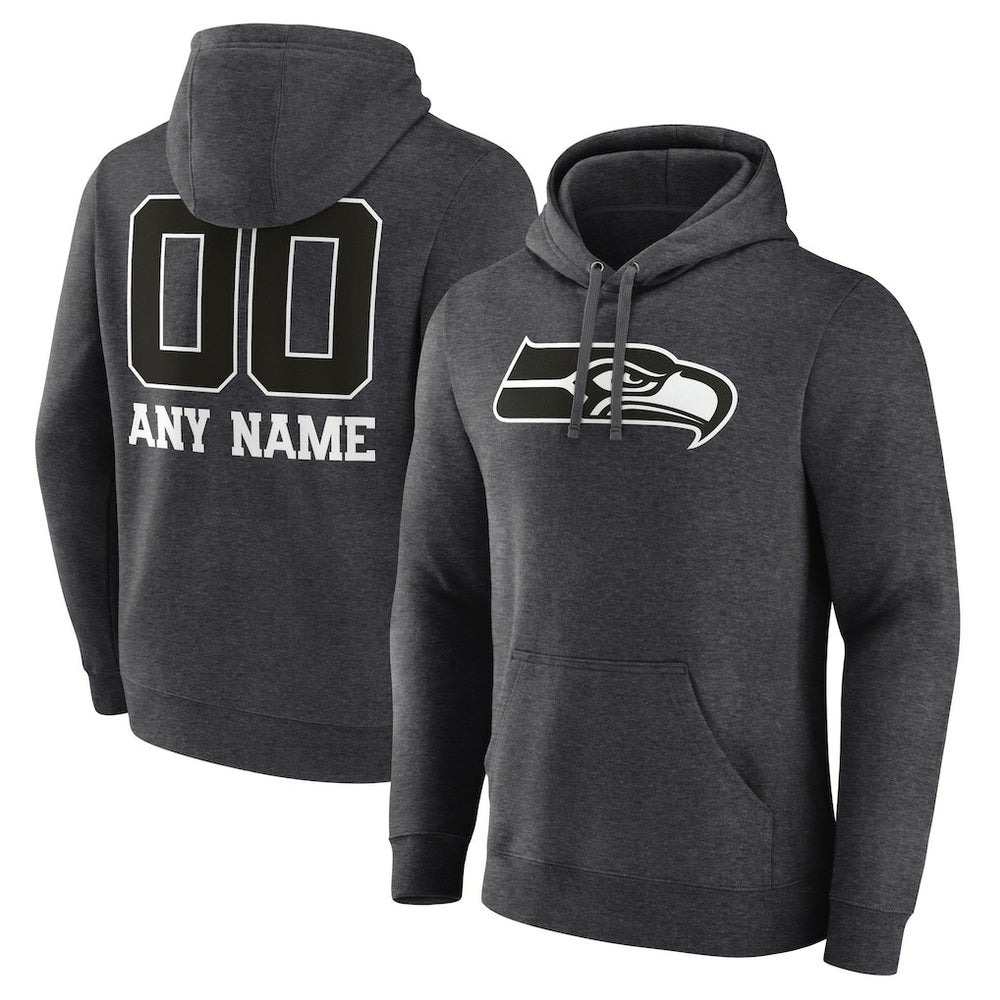 Seattle Seahawks  Personalized Name & Number Monochrome Pullover Hoodie