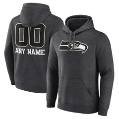 Seattle Seahawks  Personalized Name & Number Monochrome Pullover Hoodie