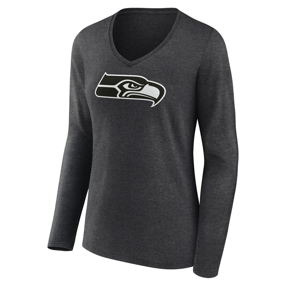 Seattle Seahawks  Women's Personalized Name & Number Monochrome V-neck T-Shirt