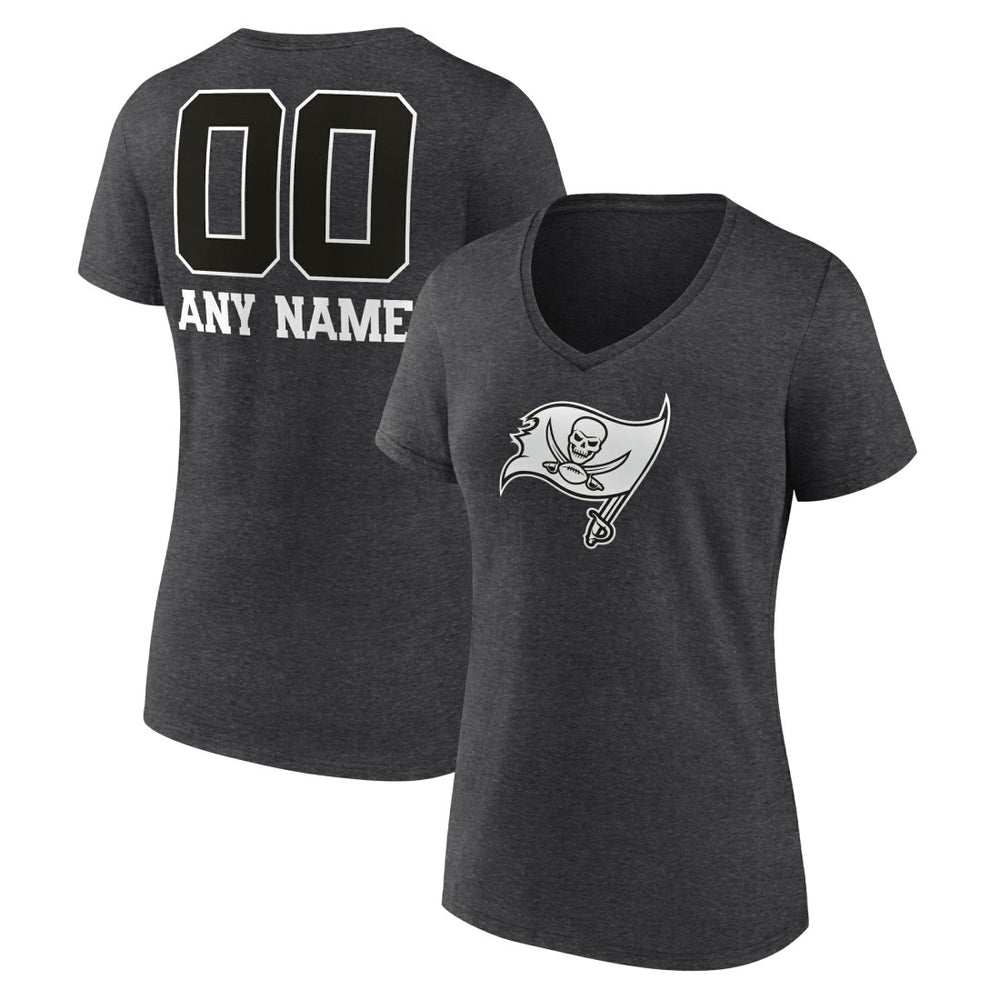 Tampa Bay Buccaneers  Women's Personalized Name & Number Monochrome V-Neck Long Sleeve T-Shirt