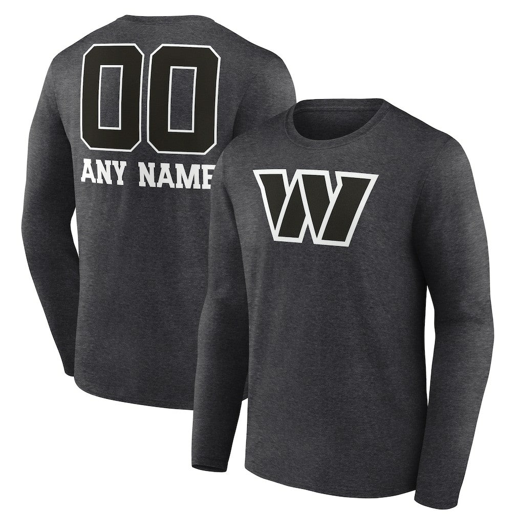 Washington Commanders  Personalized Name & Number Monochrome Long Sleeve T-Shirt