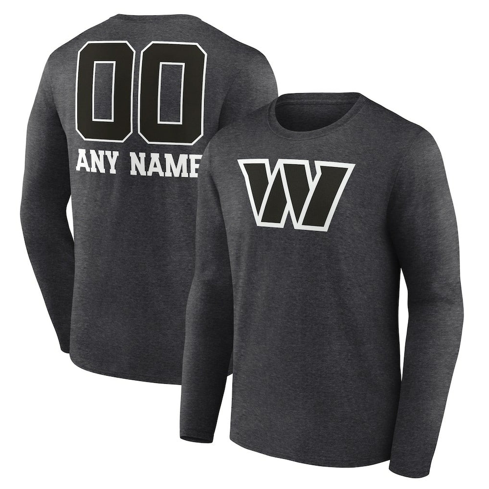 Washington Commanders  Personalized Name & Number Monochrome Long Sleeve T-Shirt